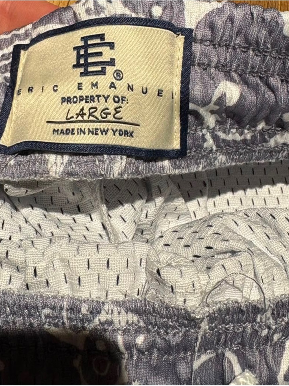 Eric Emanuel EE Gray Paisley Bandana Mesh Shorts Brand New - Picture 6 of 11